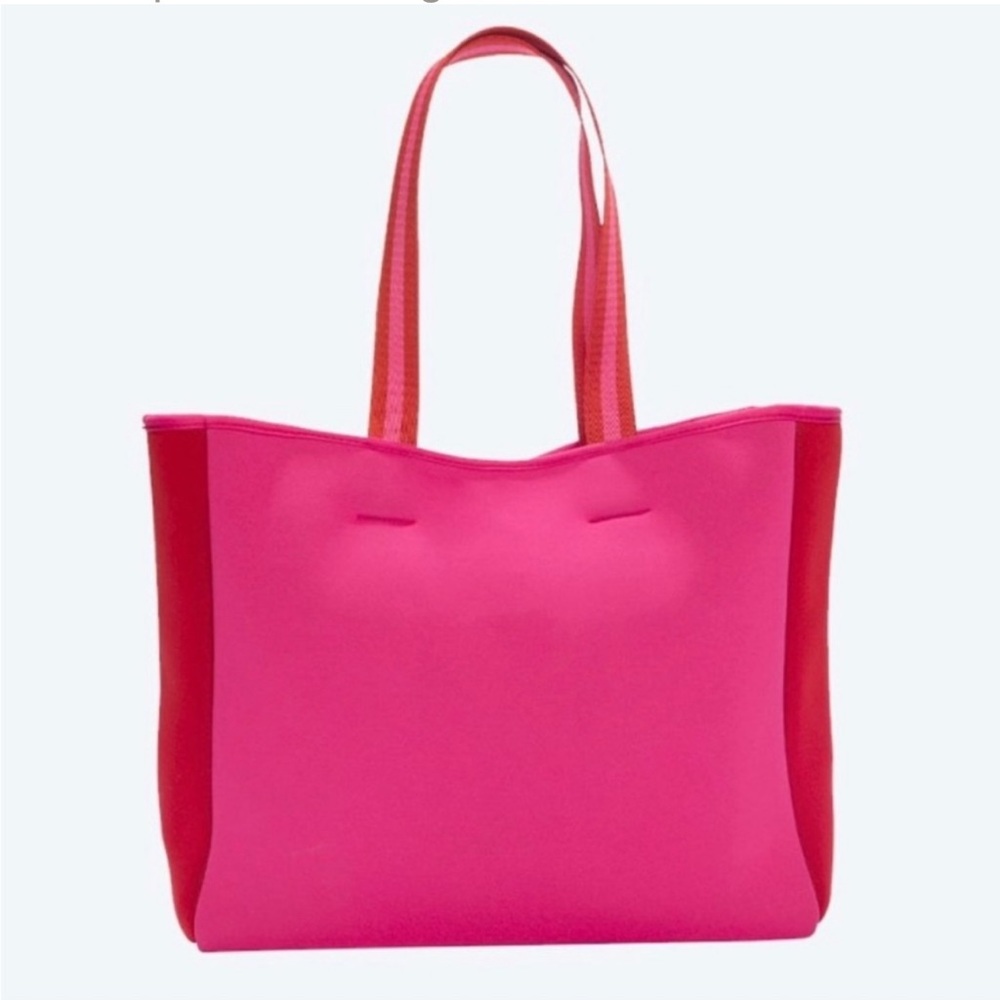 ❤️ NWT NEOPRENE SUMMERSALT BEACH TOTE. PINK AND RED. - Picture 2 of 8